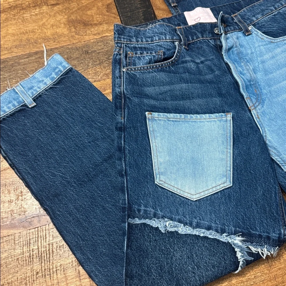 Revice Matchmaker high rise patchwork straight leg jeans Love at First Sight - Picture 4 of 12